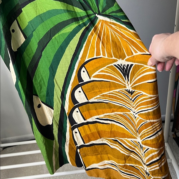 FARM RIO beaded TOUCAN TREE GREEN DRESS XL - Picture 11 of 13